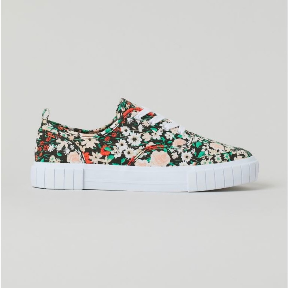 H&M Floral Sneakers Sz 6